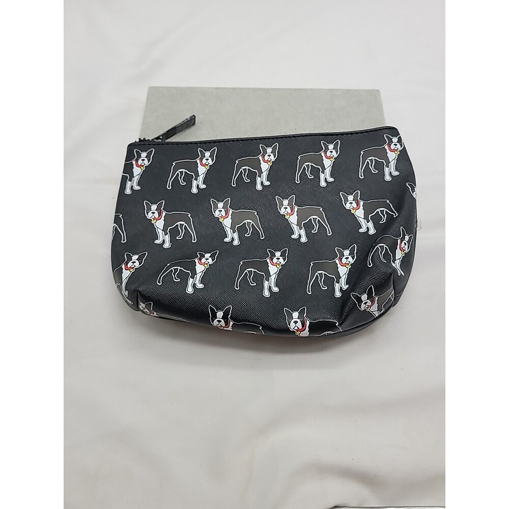 Adorable Marc Tetro black Boston Terrier cosmetic case bag NWOT